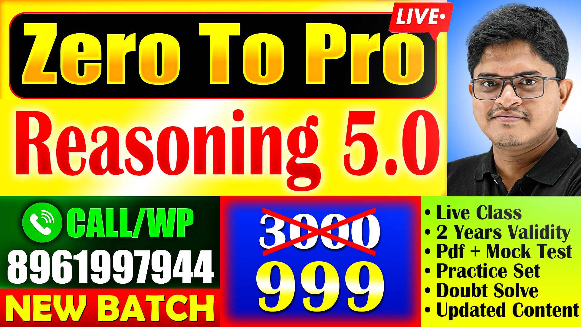 New *Reasoning* 5.0 | ZERO TO PRO LIVE | Complete Reasoning for All Competitive Exams by Koustav Sir & Ritabrata Sir