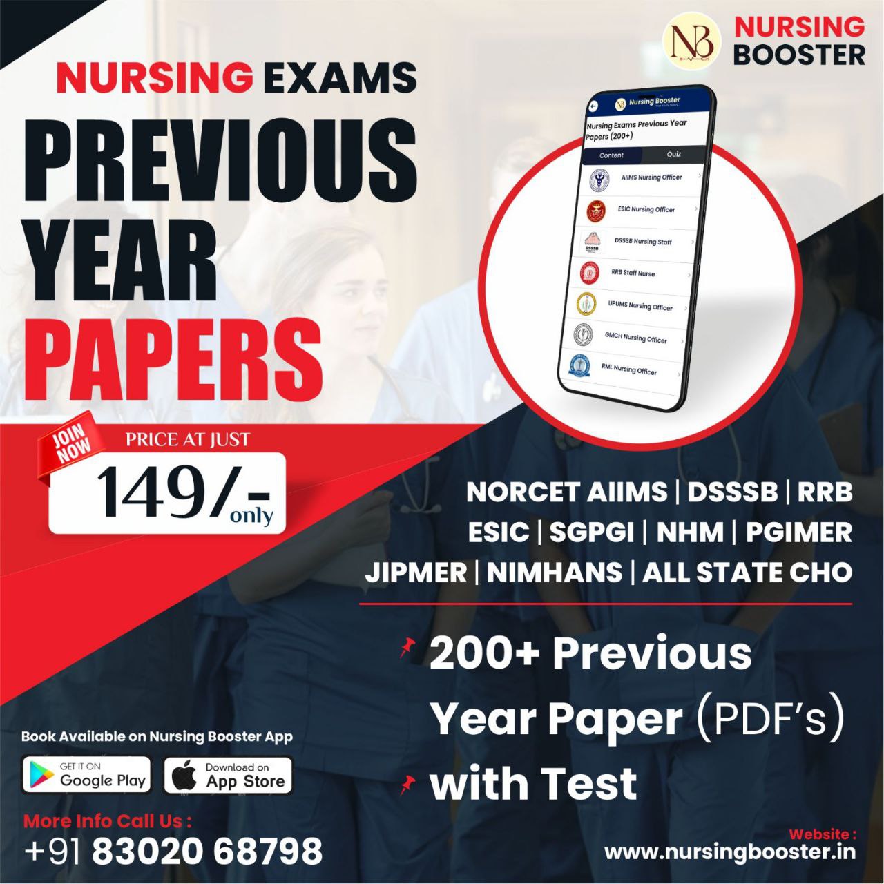 Nursing Exams Previous Year Papers (200+)