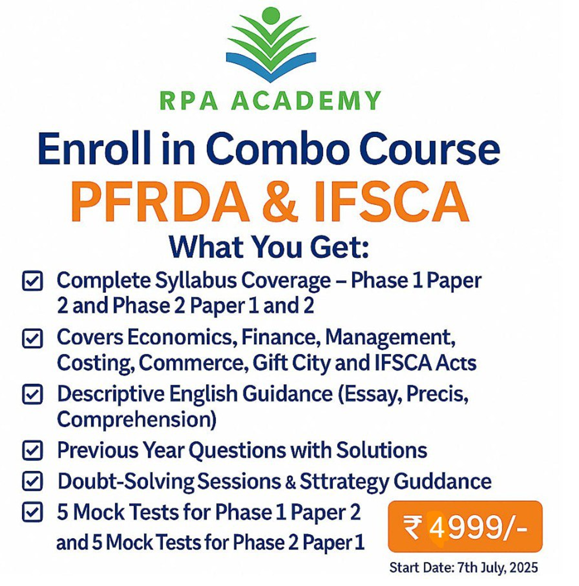 IFSCA AND PFRDA GRADE A COMBO COURSE