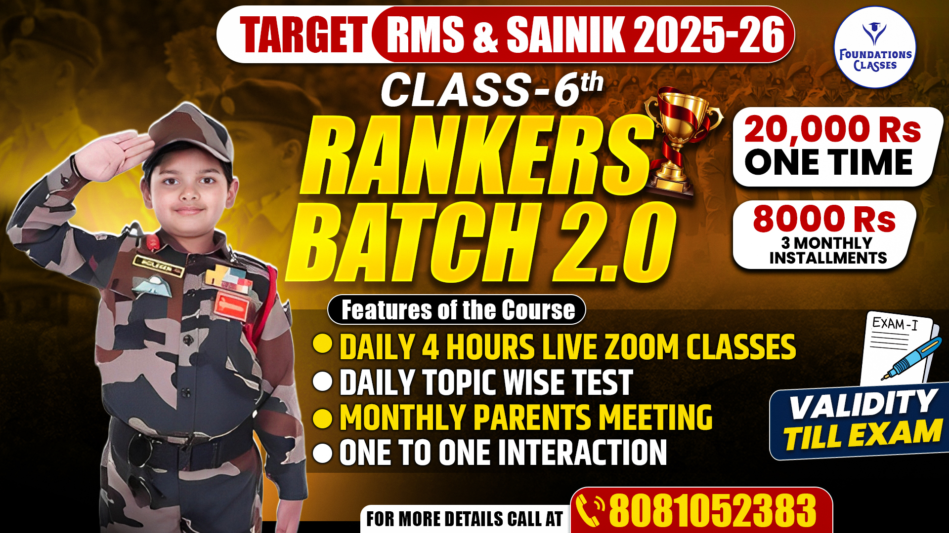 RMS & SAINIK CLASS 6TH RANKERS BATCH  2.O2025-26