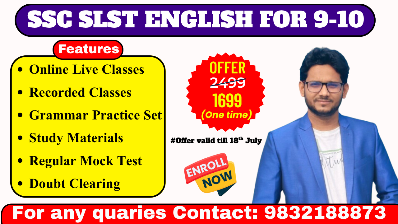 SSC/SLST English Subject course for 9-10
