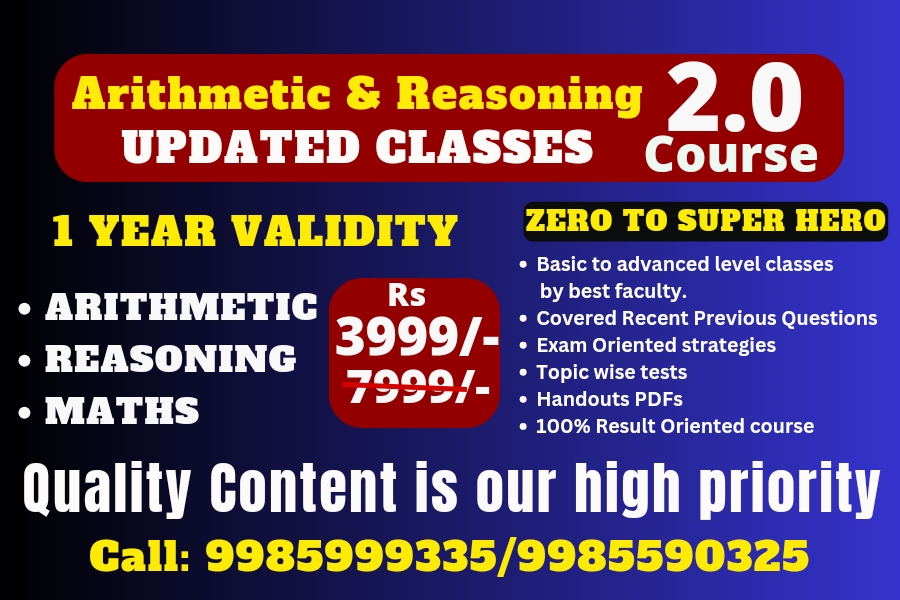 Arithmetic & Reasoning 2.0 BY Rajashekar Sir (1 Year )