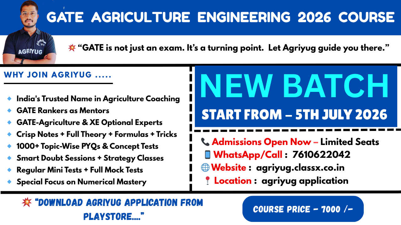 GATE AG I 2026 BATCH