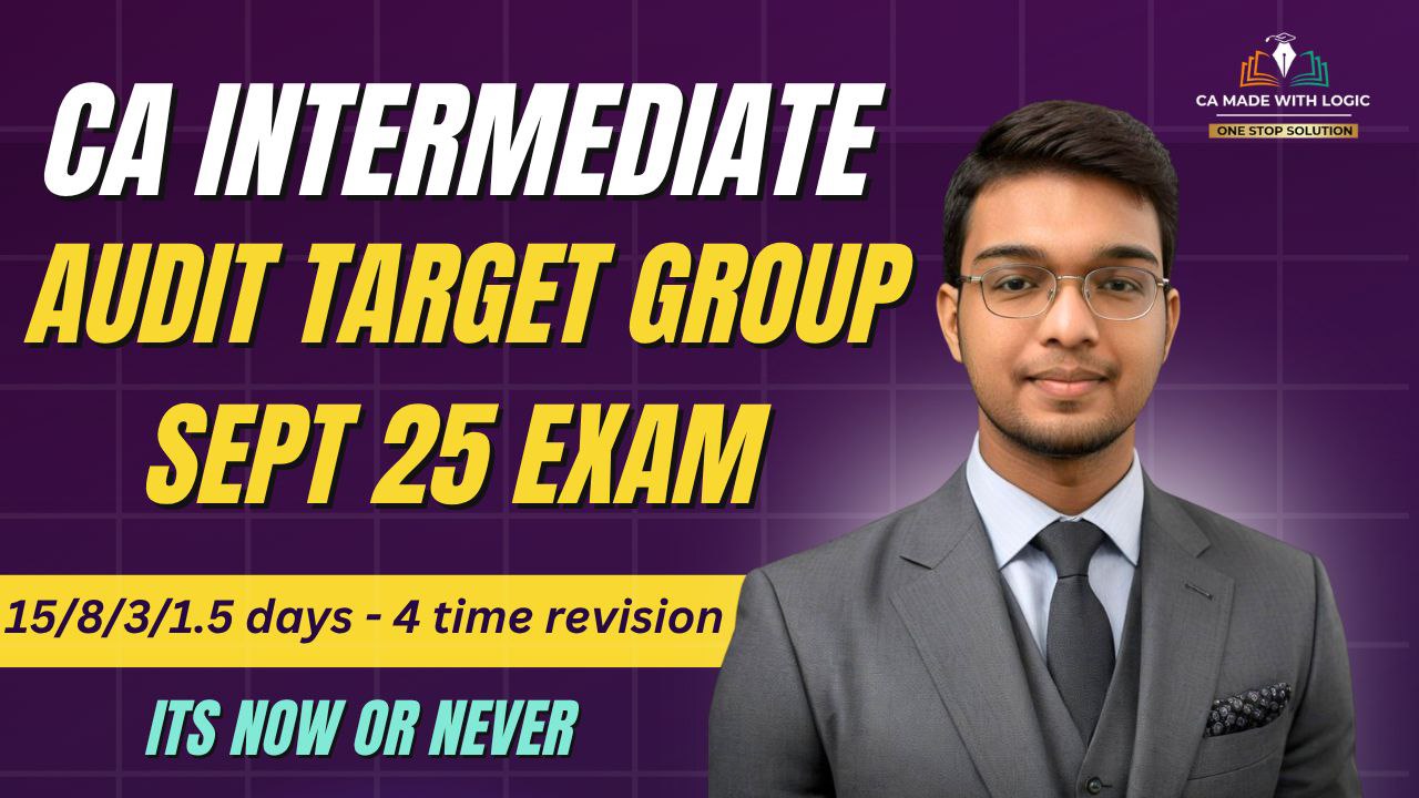 CA Inter Audit Target group - 15/8/3/1.5 days - 4 Times revision - Sept 25 exam