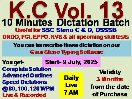 Steno Dictation (KC Vol. 13) Live