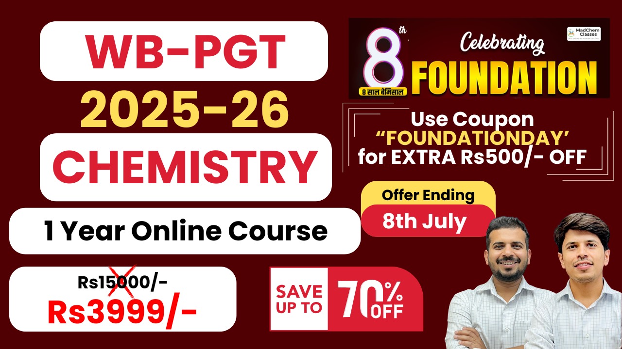 WB ( West Bengal ) PGT 2025 सफलता Chemistry - Complete Batch