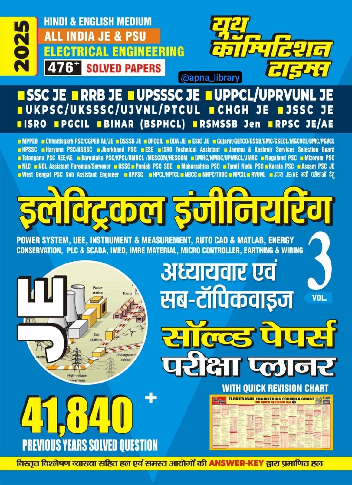 YOUTH- 2025 All India JE & PSC Electrical Engineering Solved Papers Volume-3 [Bilingual]