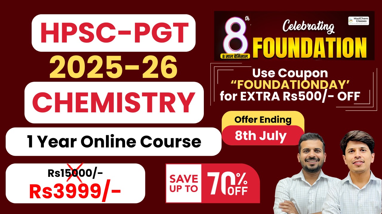 HPSC PGT 2025 सफलता Chemistry - Complete Batch