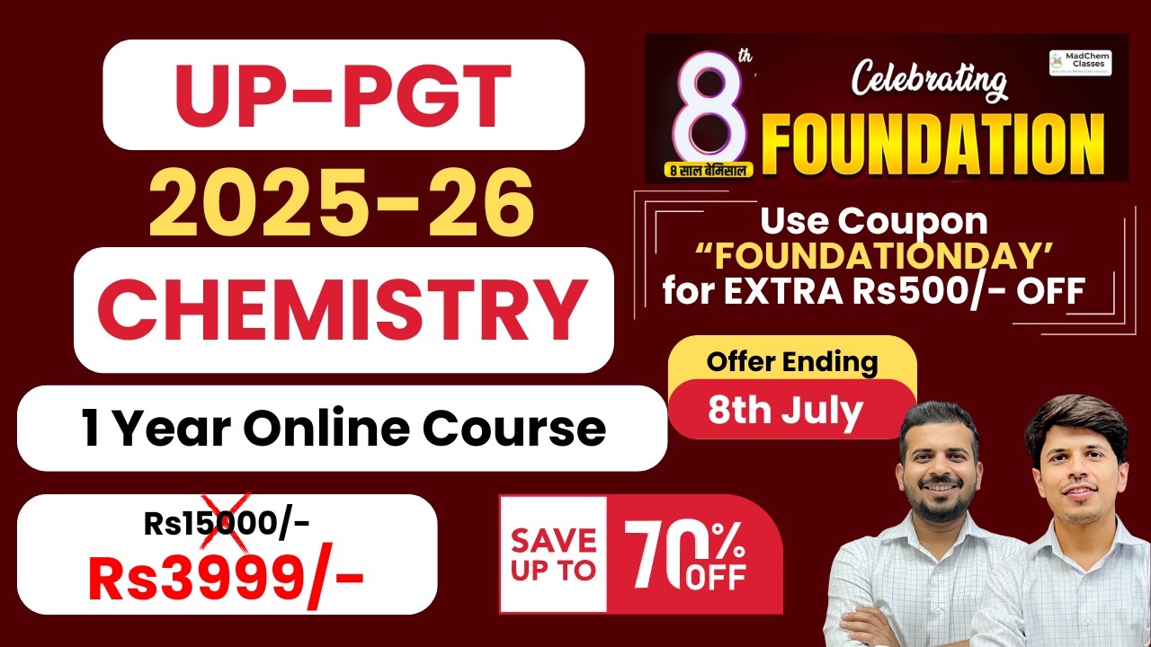 UP PGT 2025 सफलता Chemistry - Complete Batch