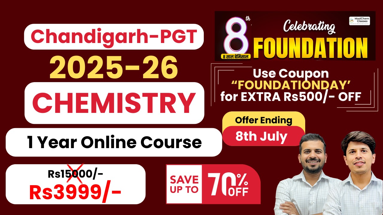 CHANDIGARH PGT 2025 सफलता Chemistry - Complete Batch