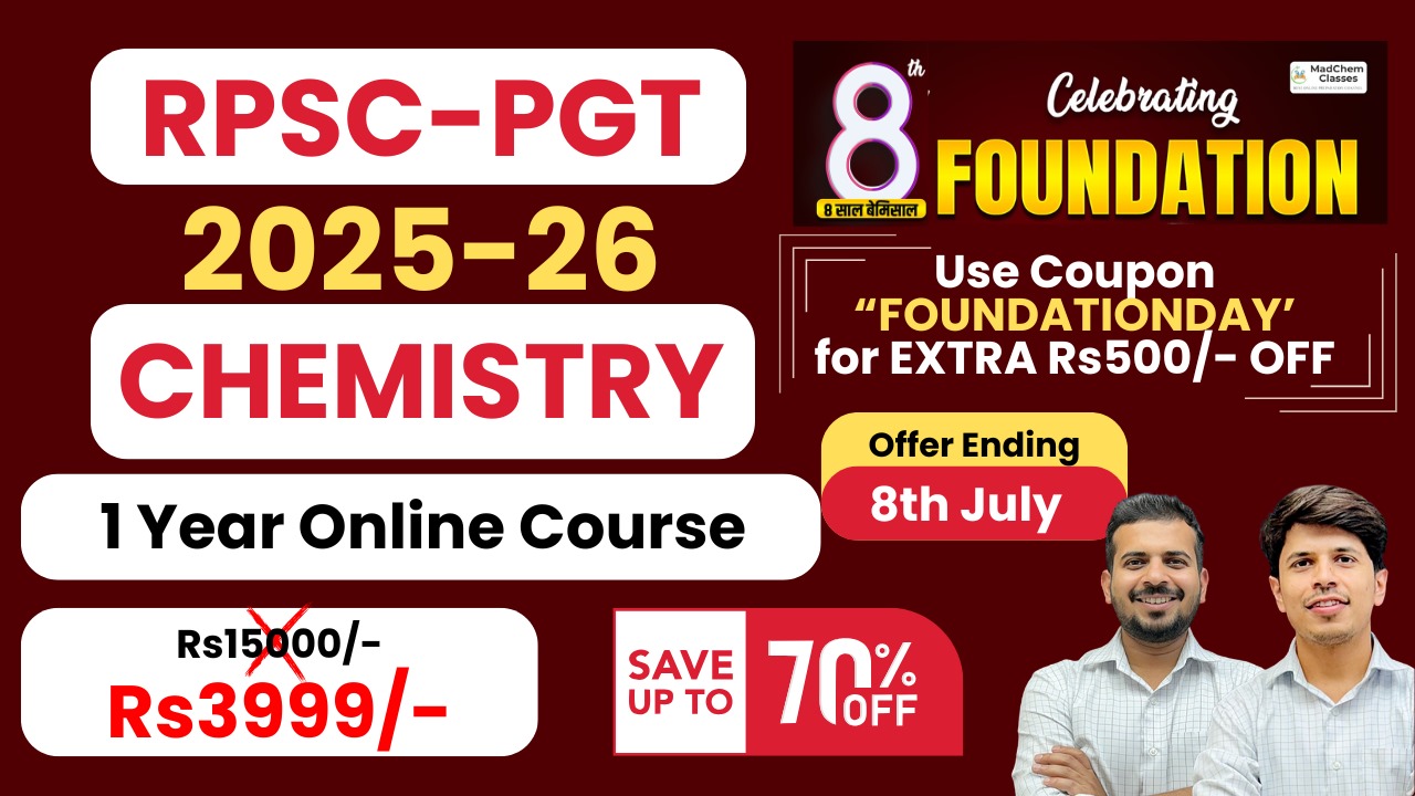 RPSC 1st Grade PGT 2025 सफलता Chemistry - Complete Batch