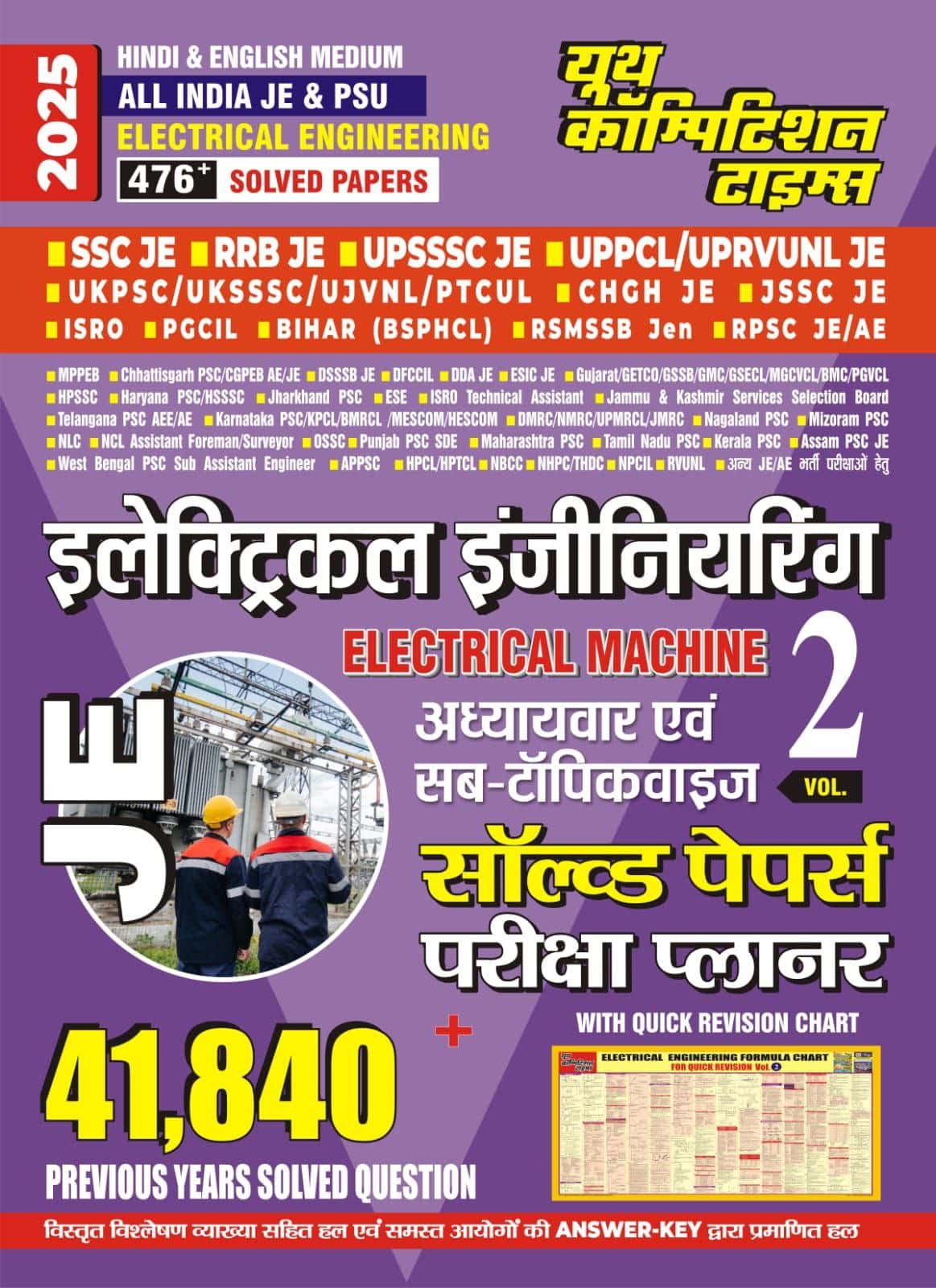 YOUTH-2025 All India JE & PSC Electrical Engineering Solved Papers Volume-2 [Bilingual]