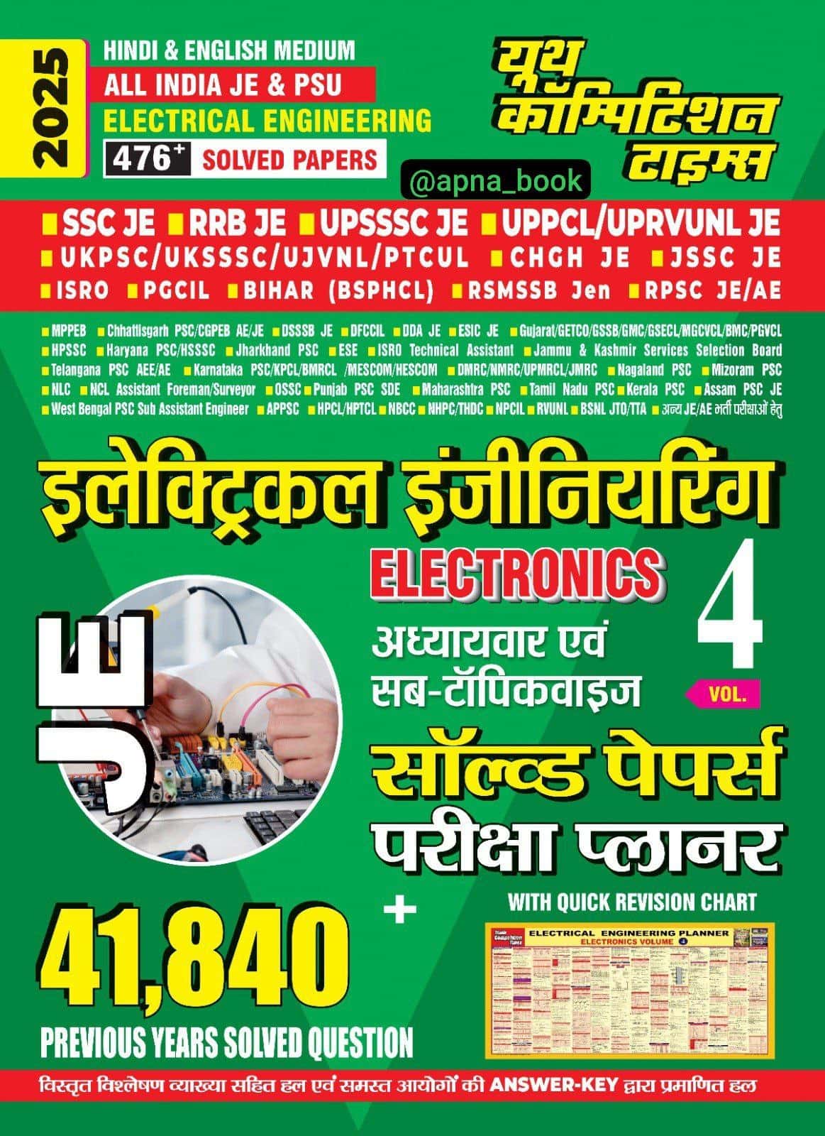 YOUTH- 2025 All India JE & PSC Electrical Engineering Solved Papers Volume-4 [Bilingual]