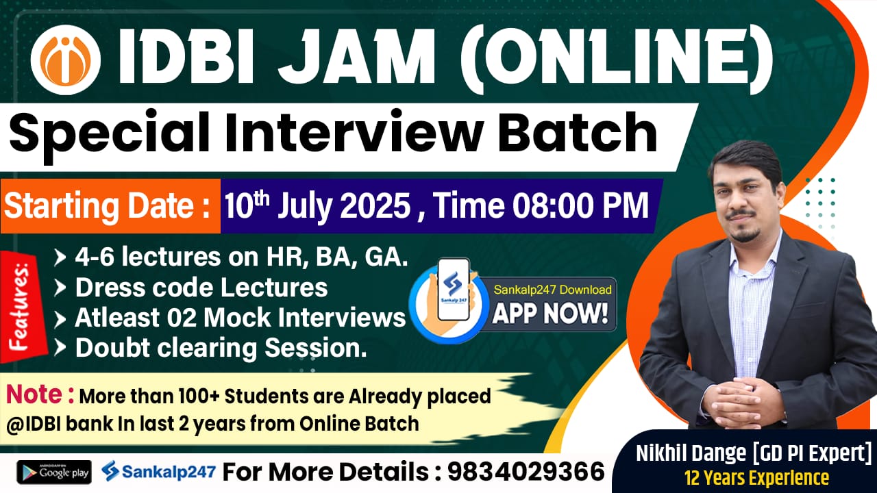 IDBI JR. Assistant (Special Interview batch) 