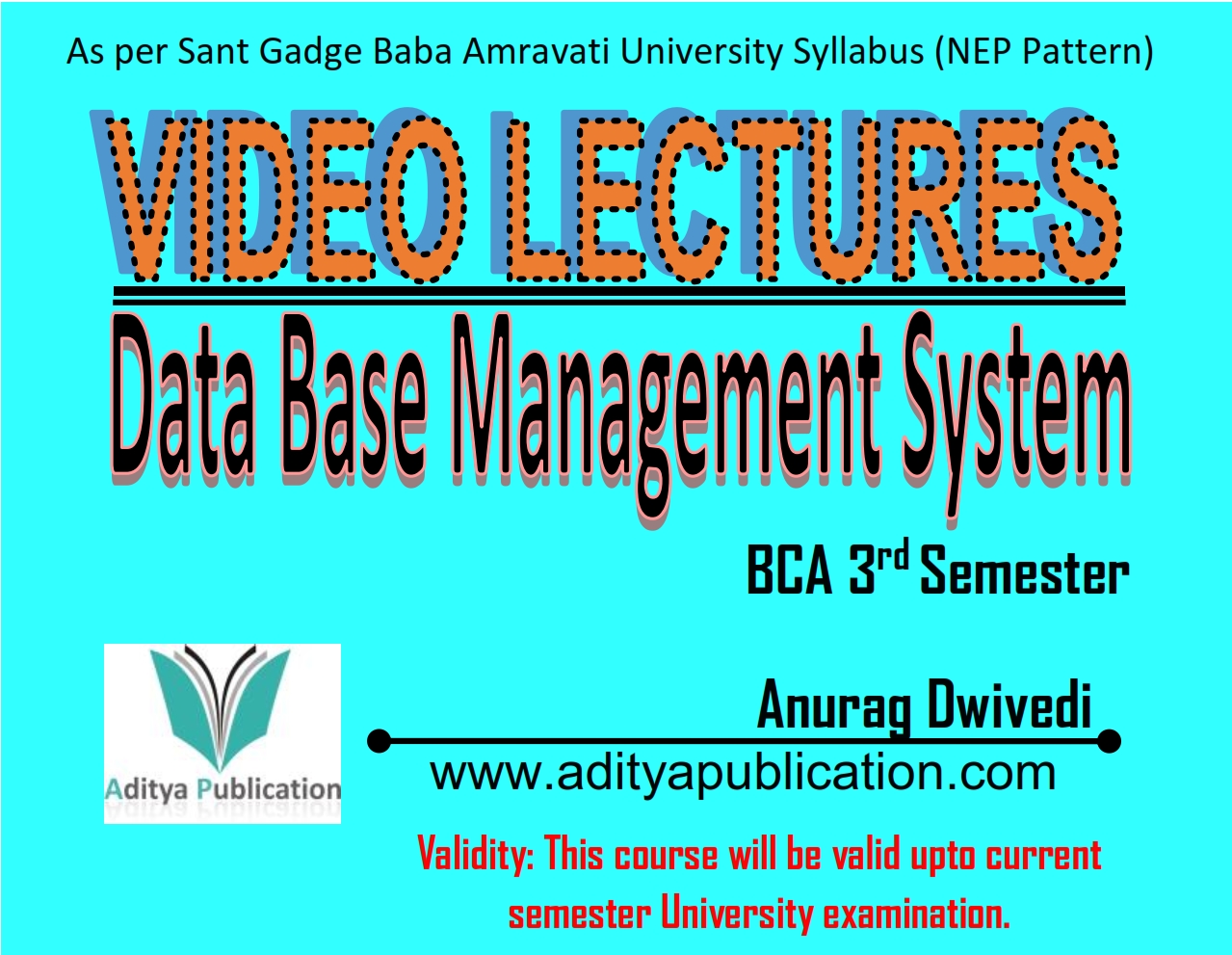 DATA BASE MANAGEMENT SYSTEM DBMS BCA NEP SEM 3 VIDEO LECTURES VL