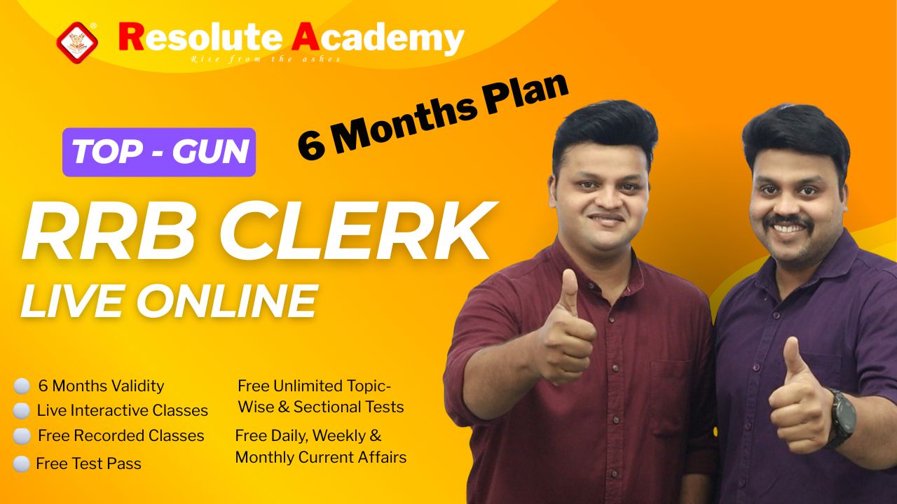 TOP-GUN RRB CLERK LIVE ONLINE (6 MONTHS VALIDITY)