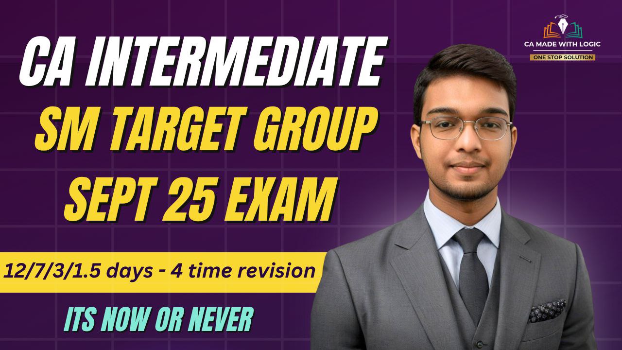 CA Inter Strategic Management Target Group - 4 times Revision - Sept 25 exam - 12/7/3/1.5 days