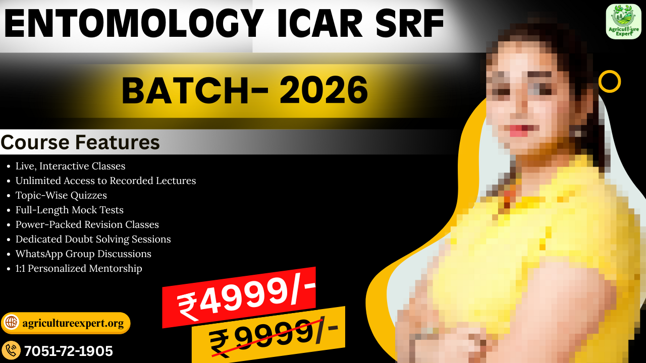 ENTOMOLOGY ICAR SRF Batch 2026 ( Ento + Patho + Nemato)