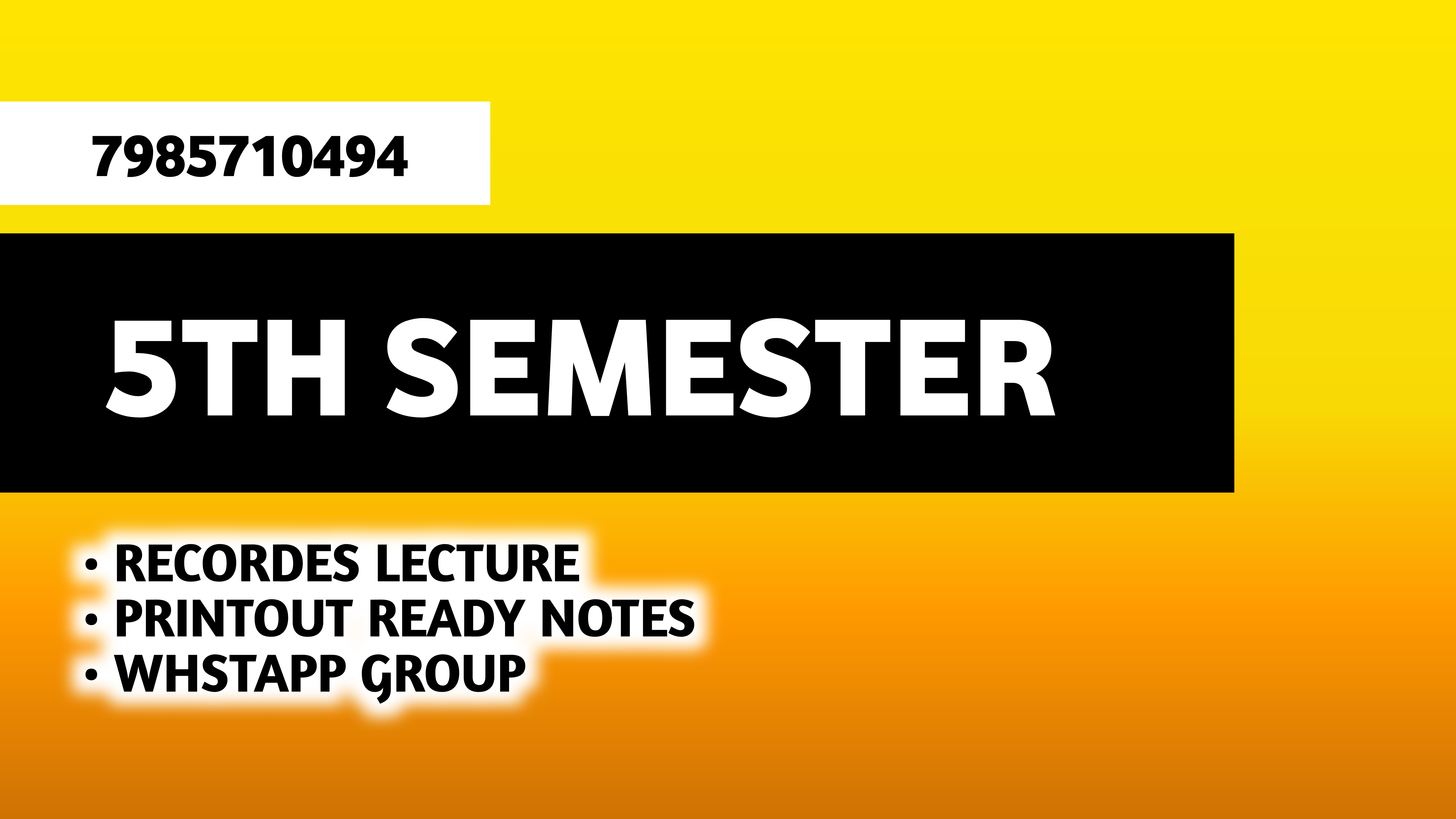 B PHARM 5TH SEMESTER MASTER COURSE 