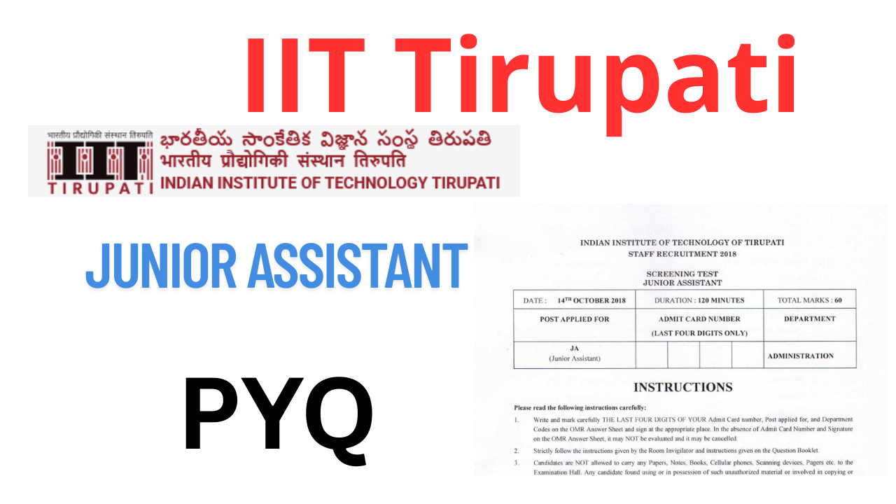 IIT Tirupati- Junior Assistant