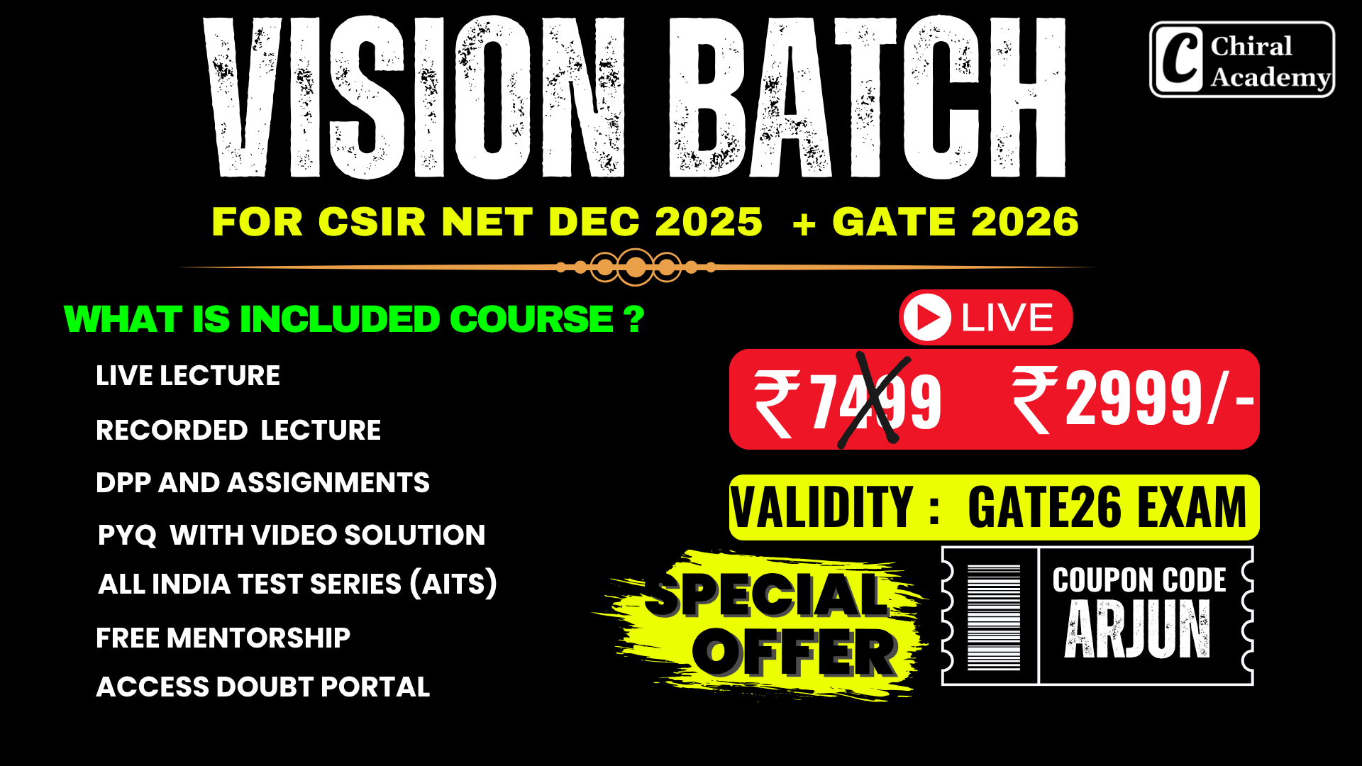 🎯 VISION BATCH for CSIR NET Dec 2025 + GATE 2026