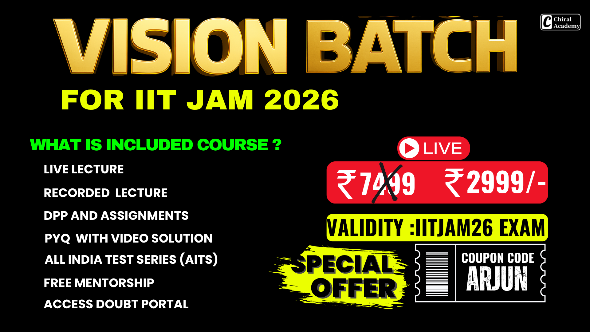 🎯 VISION BATCH for IIT JAM 2026