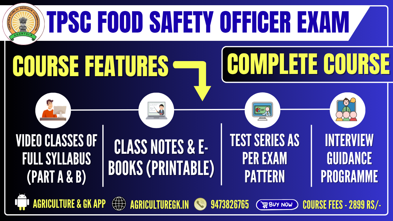 Tripura Food Safety Officer (TPSC FSO) Exam Complete Course 