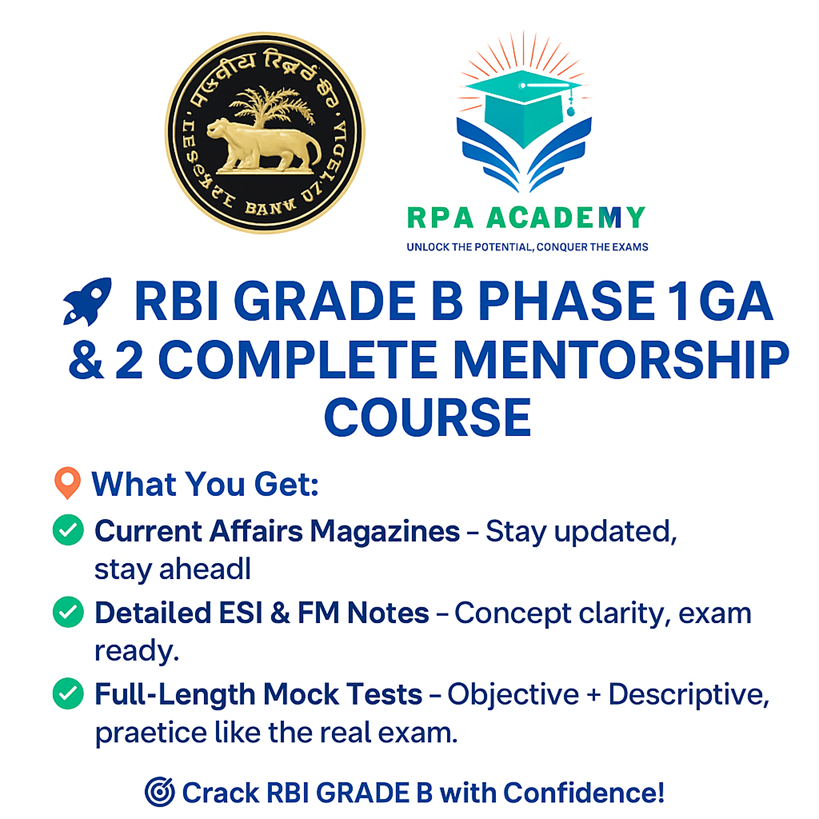 RBI GRADE B PHASE 1 GA AND PHASE 2 COURSE