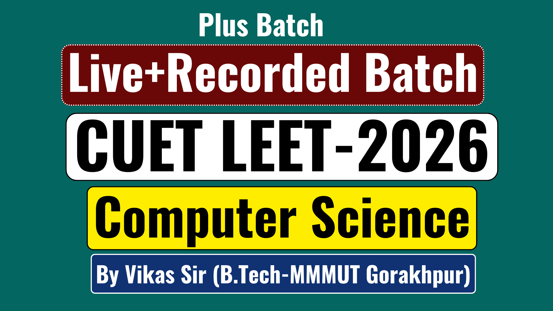 Computer Science (CUET LEET 2026) ll Plus Batch