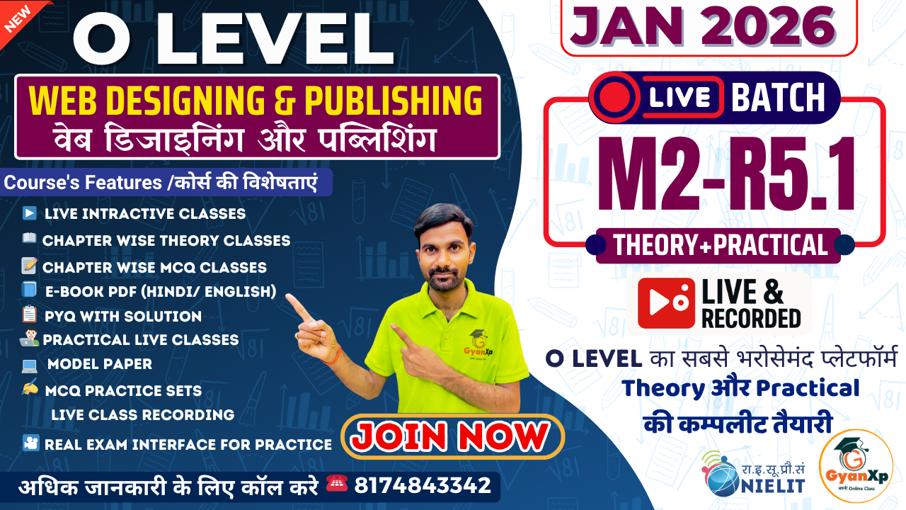 Web Designing & Publishing (M2-R5.1) LIVE Batch JAN 2026