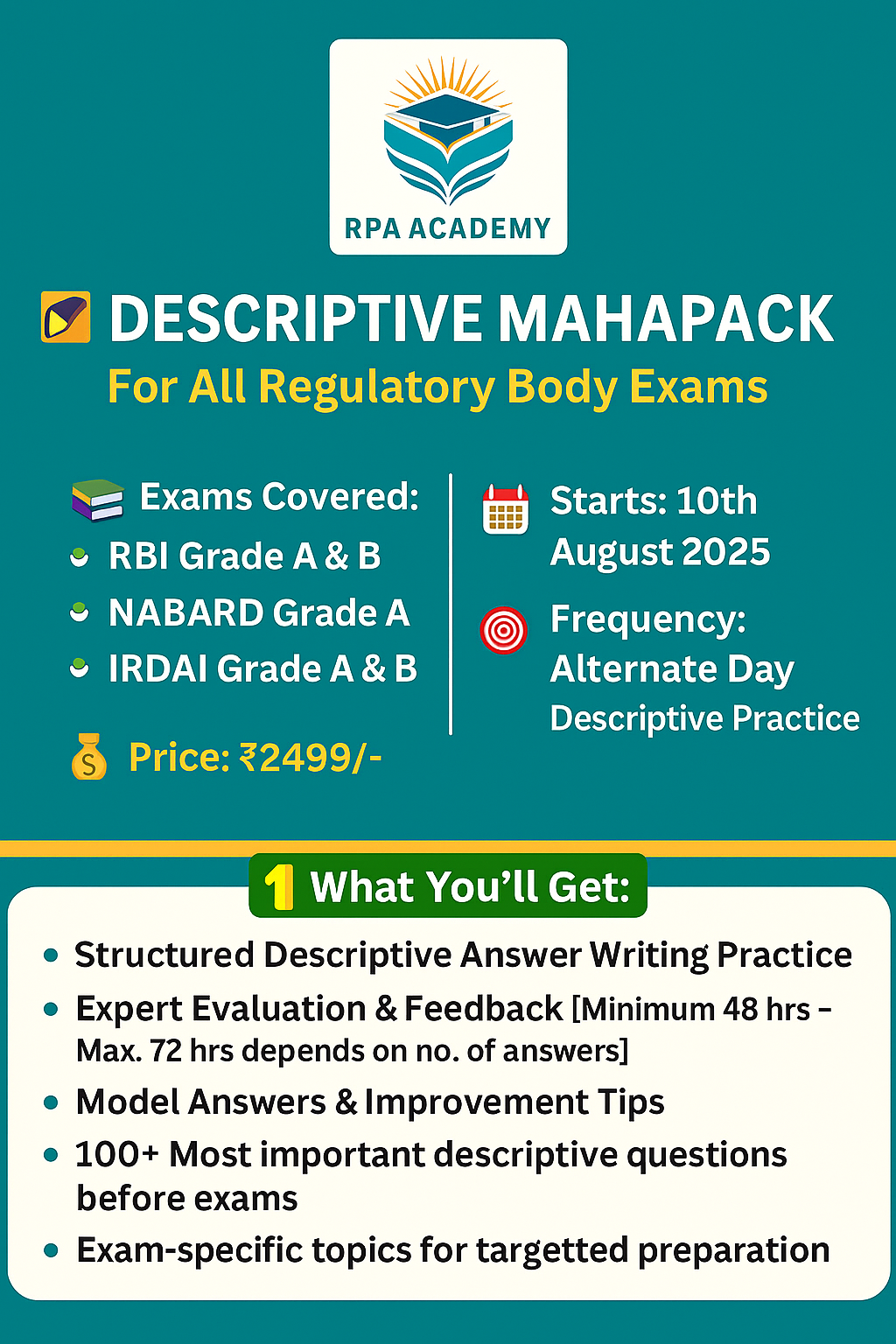 DESCRIPTIVE MAHAPACK [RBI, NABARD, IRDAI, SIDBI]