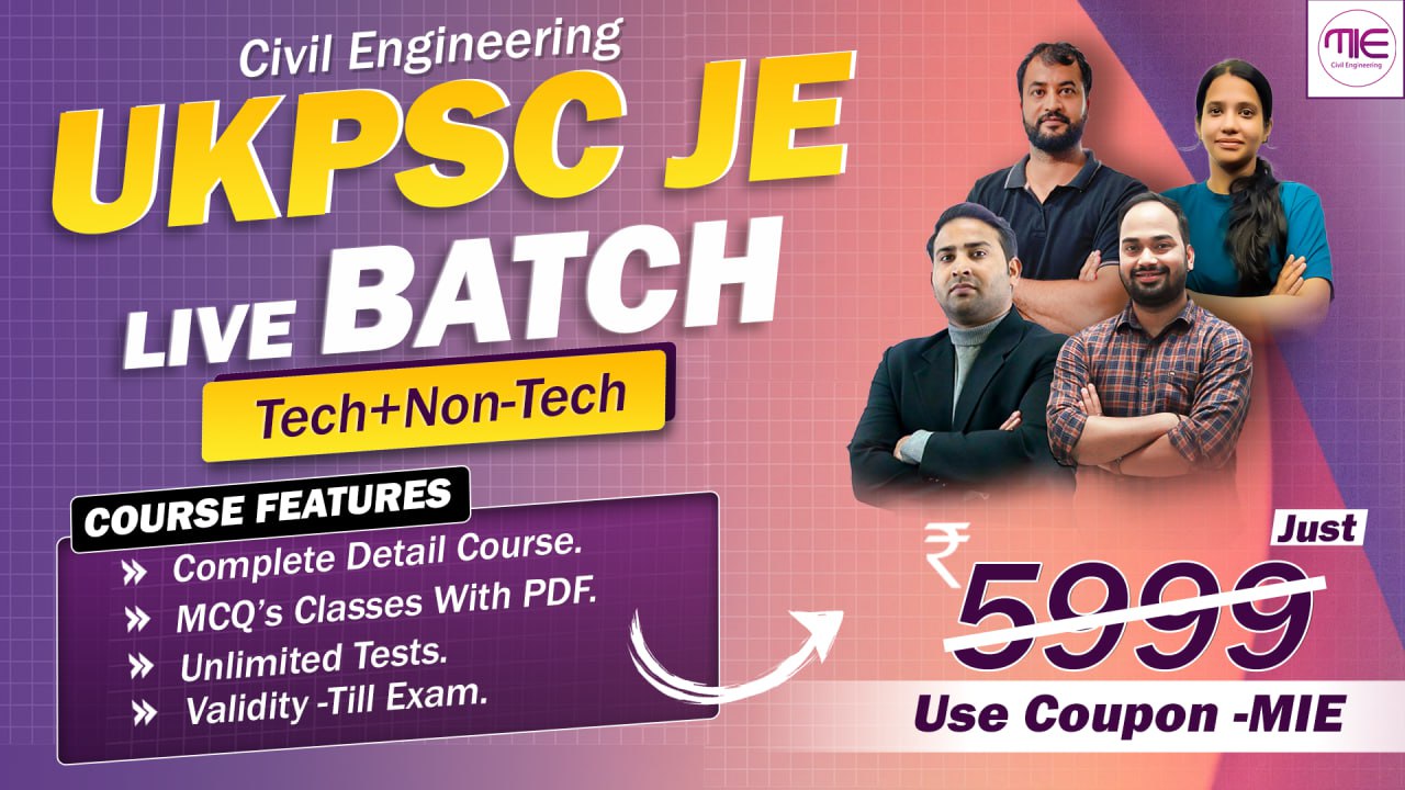 UKPSC JE 2025 Civil Engineering Complete Course