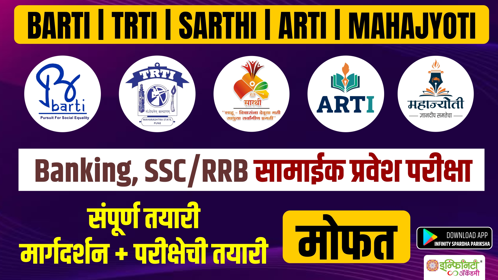 BARTI I TRTI I SARTHI I MAHAJYOTI SSC |BANKING| RAILWAY सामाईक प्रवेश परीक्षा 2025