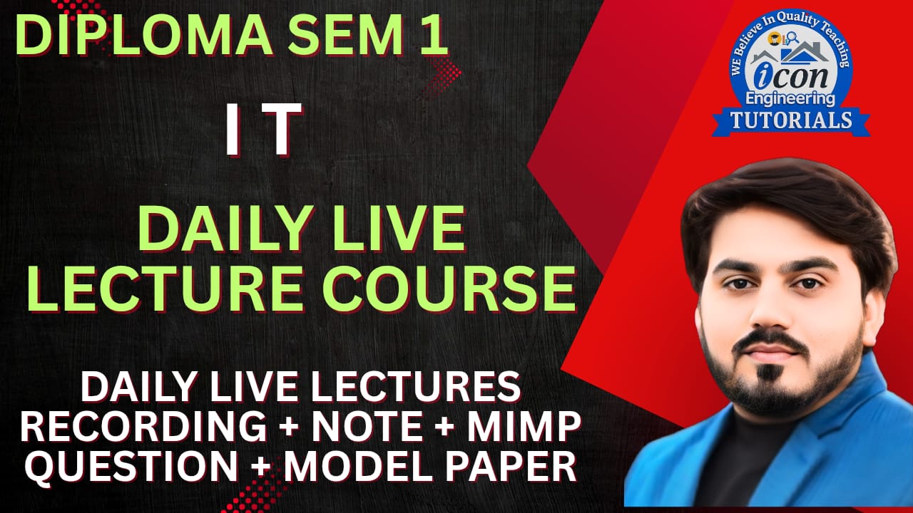 DIPLOMA SEM  1 I.T  DAILY LIVE LECTURE COURSE 2025-26