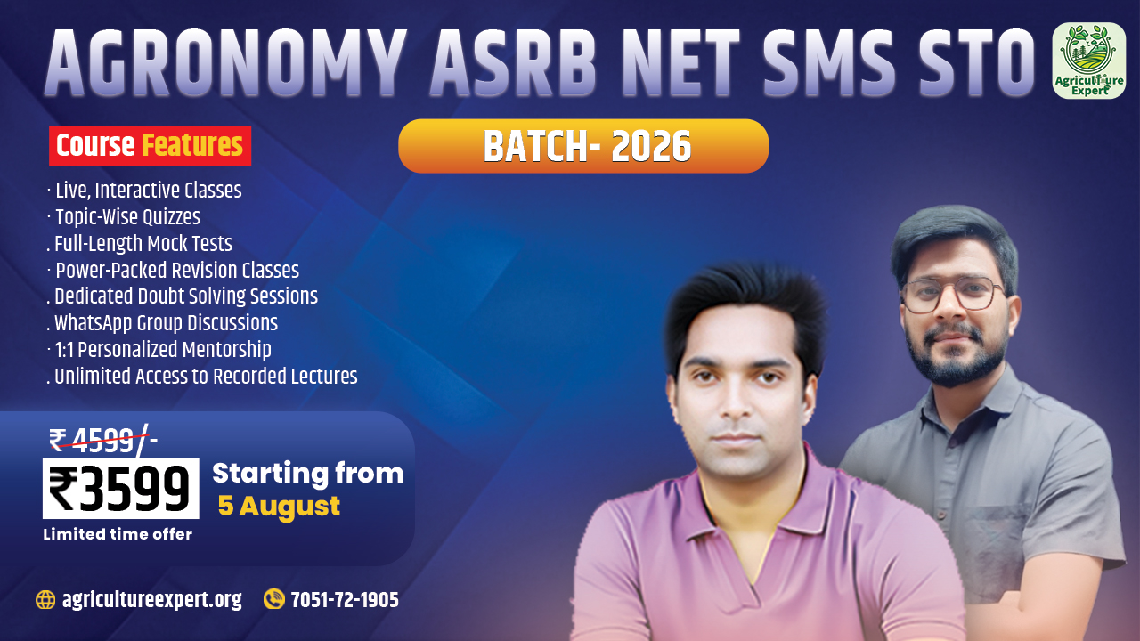 Agronomy ASRB NET SMS STO  Live Batch 2026