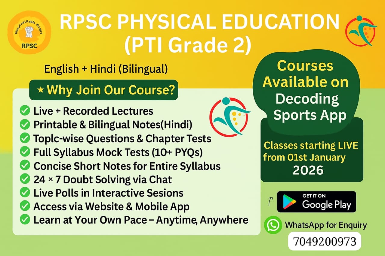 [PTI Grade 2] RPSC Physical Education