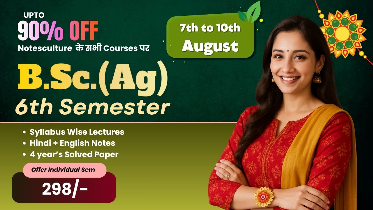 6th Semester B.Sc. Agriculture Notes and Video Lectures & solutions of 4 years past paper