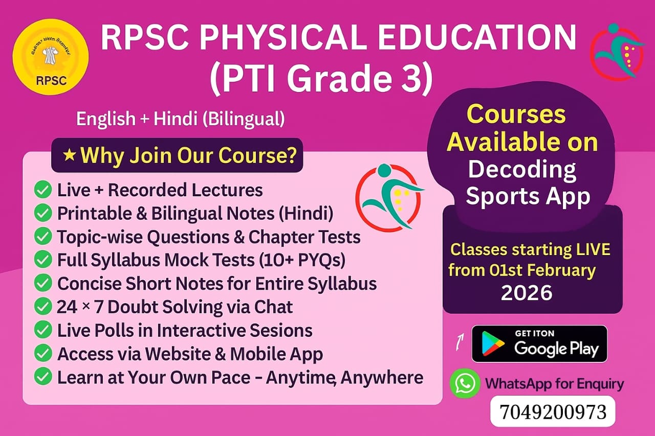   [PTI Grade 3] RPSC Physical Education