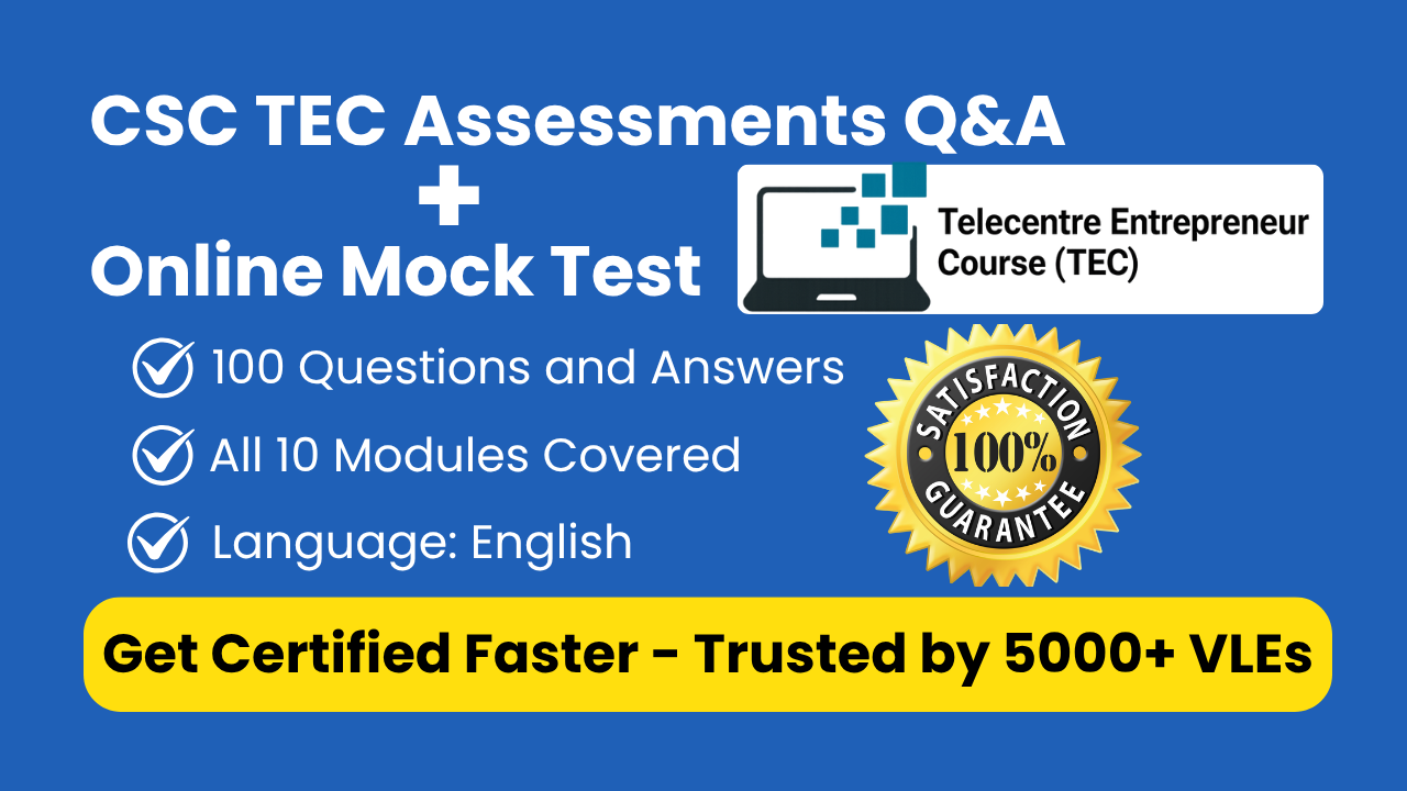 CSC TEC Assessment eBook + Online Mock Test Combo