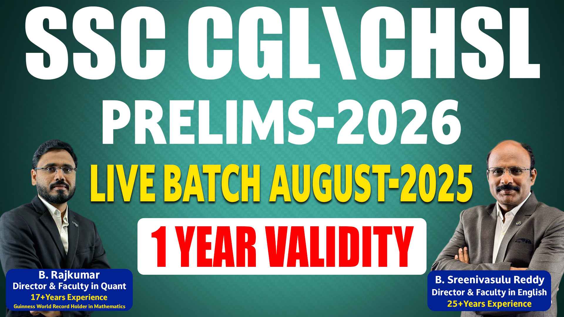 SSC CGL/CHSL LIVE BATCH AUGUST - 2025 (1 YEAR VALIDITY)