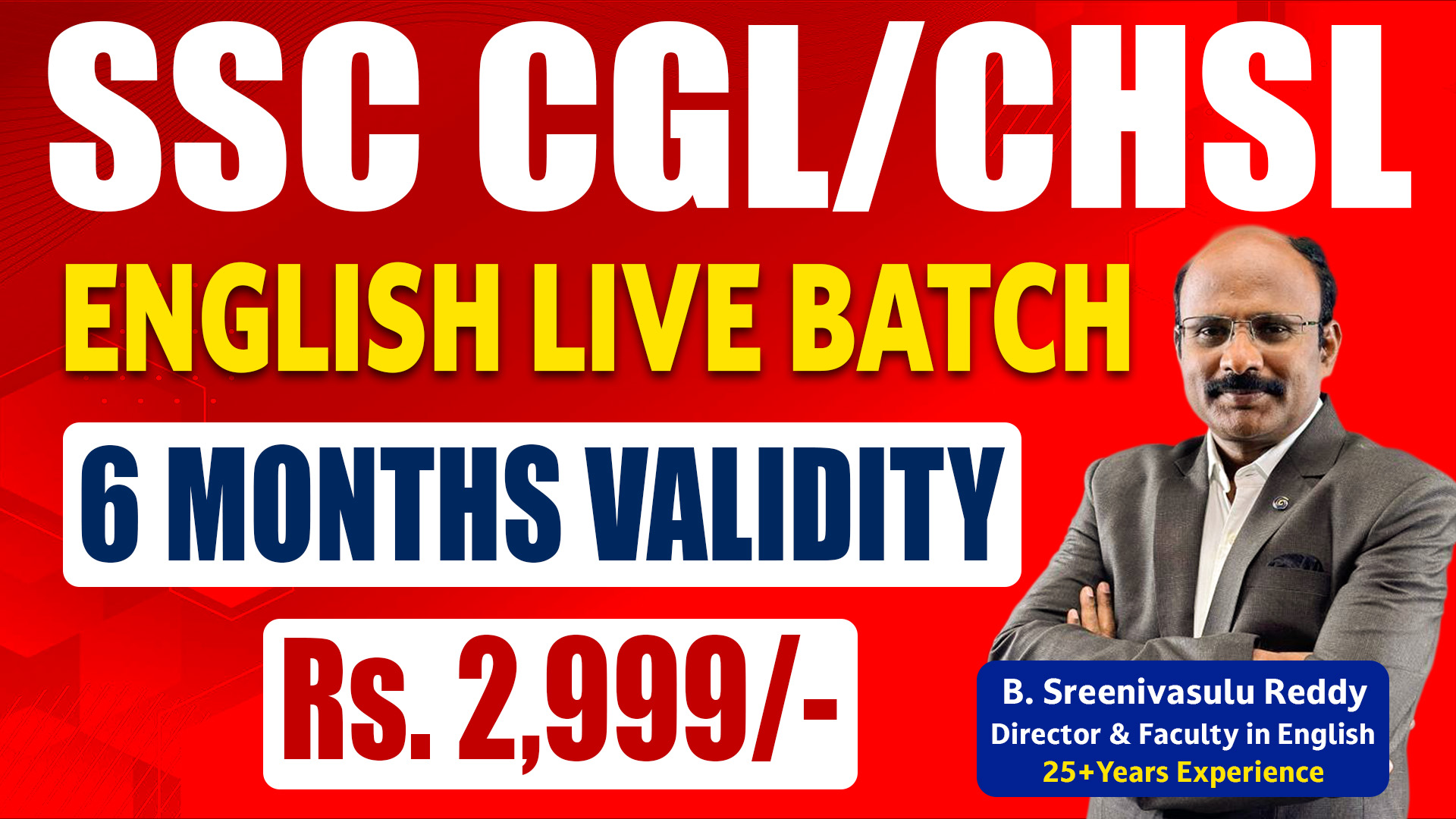 SSC CGL/ CHSL ENGLISH  AUGUST LIVE BATCH - 2025 (6 MONTHS VALIDITY)