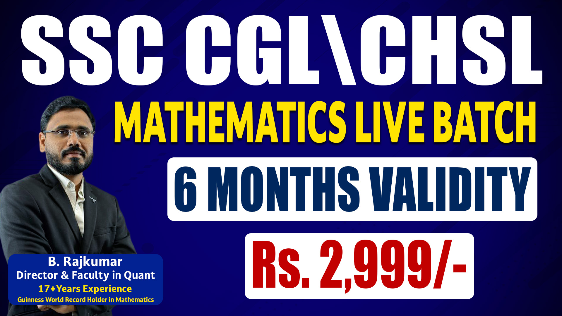 SSC CGL/ CHSL MATHS  AUGUST LIVE BATCH - 2025 (6 MONTHS VALIDITY)
