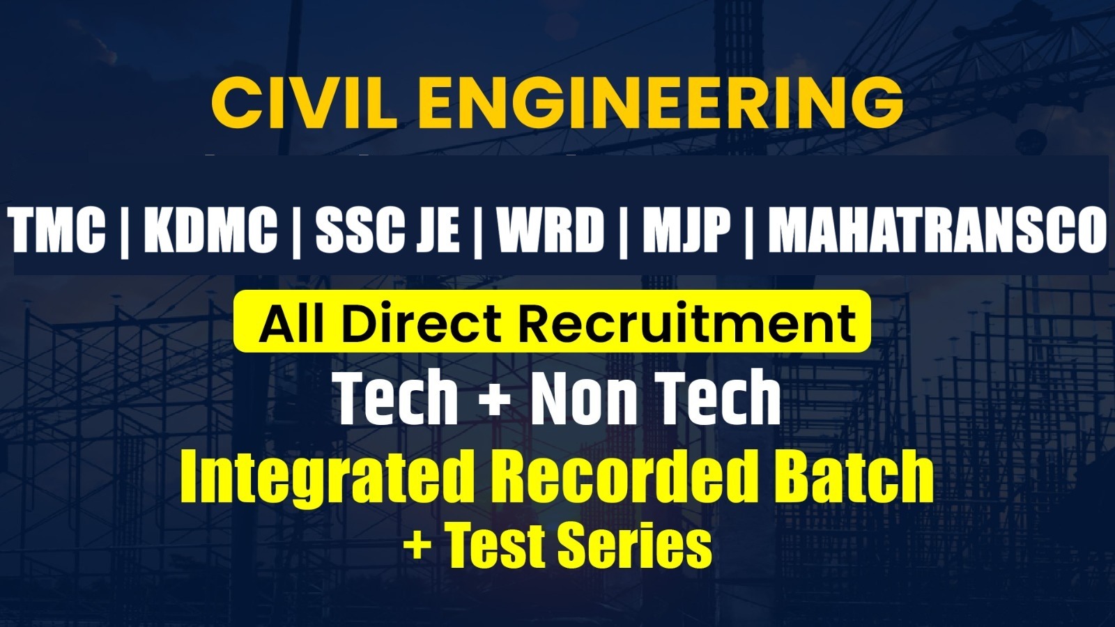 TMC | KDMC | SSC JE | WRD | MJP | MAHATRANSCO All Direct Recruitment Exam | Civil Engineering Integrated Course 