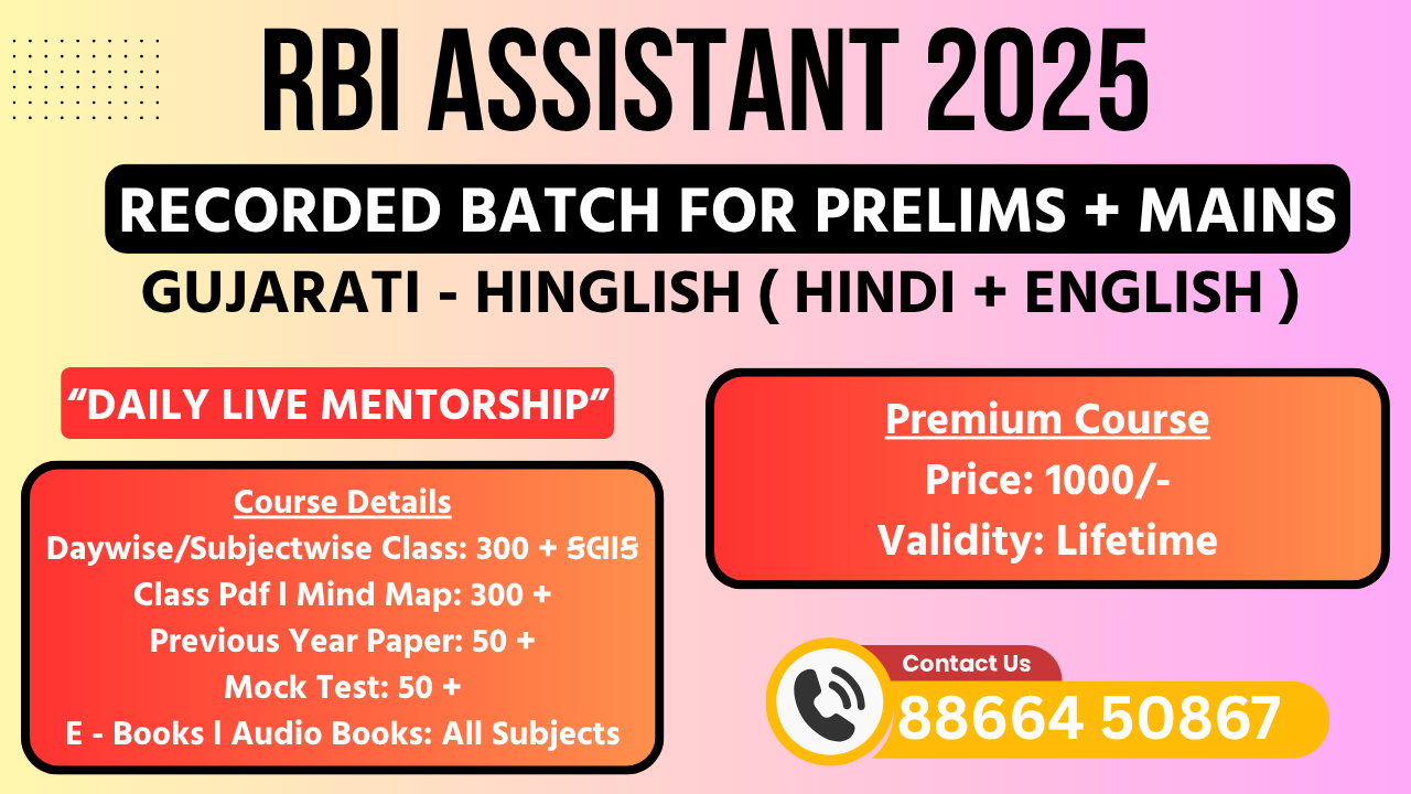 RBI Assistant 2025 in Hinglish - LifeTime Course