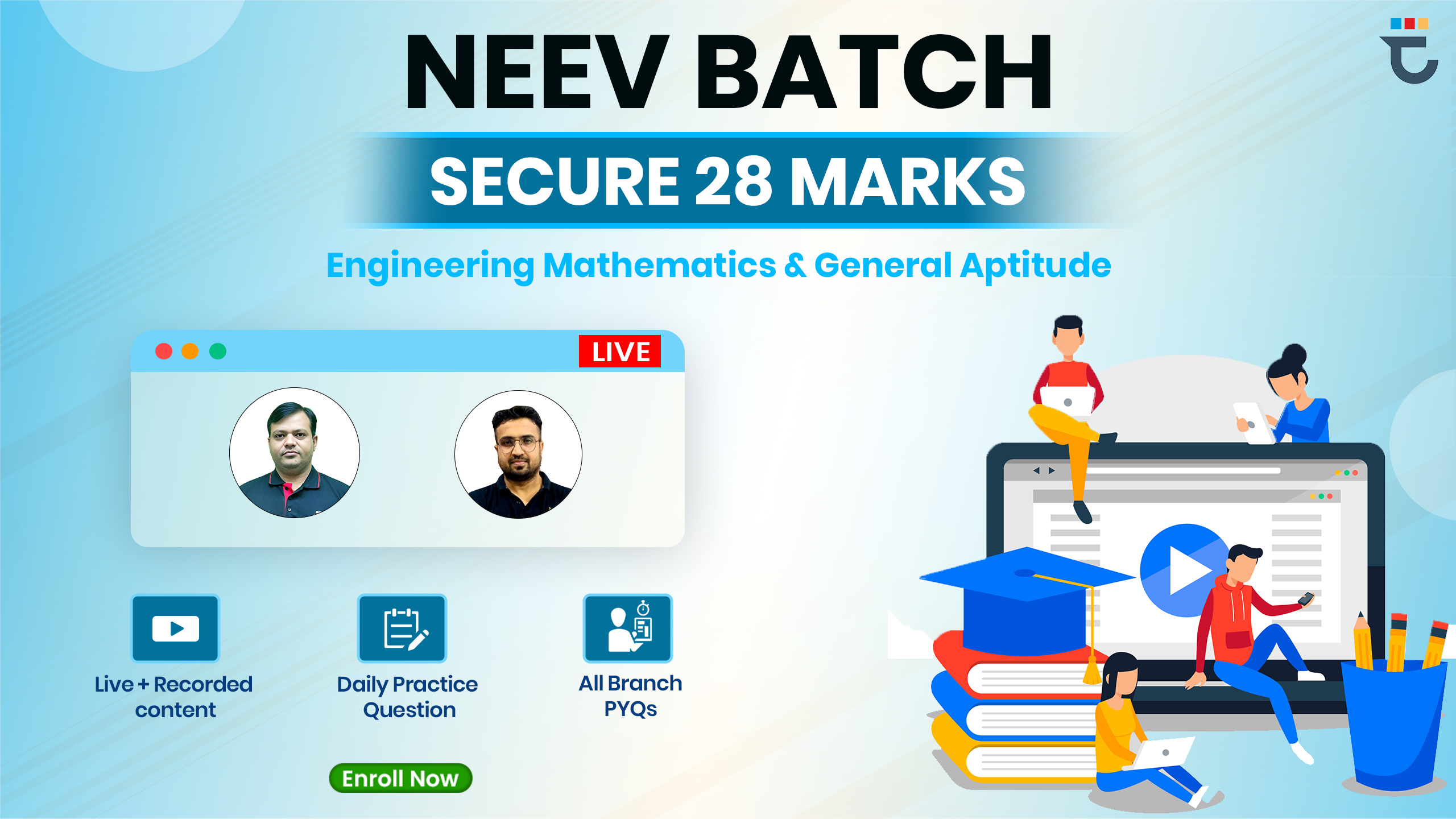 NEEV BATCH : Engineering Mathematics & General Aptitude for GATE-2026/27/28