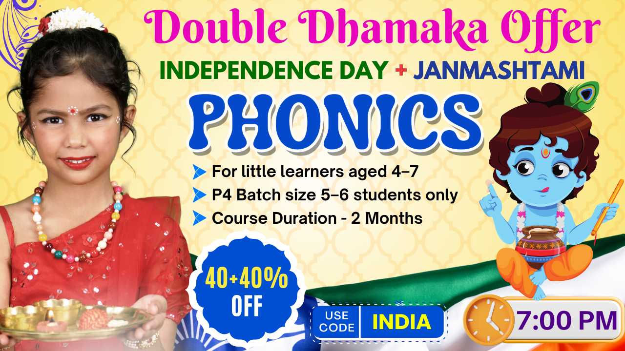  2-Month Phonetics Course on Zoom (P4 = 4-7 Year) 7:00 PM