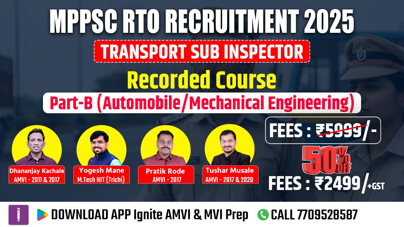 MPPSC RTO TRANSPORT SUB INSPECTOR  Automobile / Mechanical Recorded Course