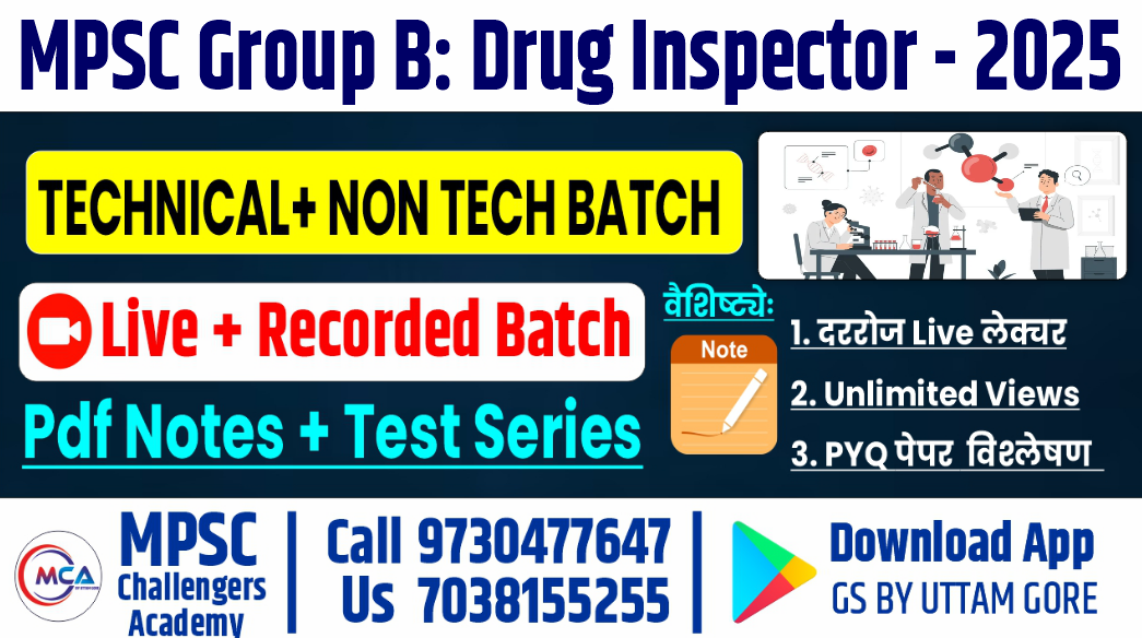 MPSC Group B: Drug Inspector - 2025 