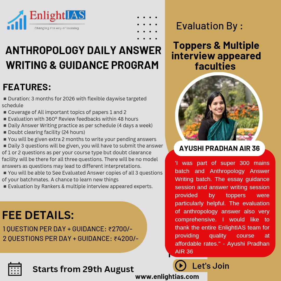 Anthropology Daily Answer Writing program 2 Question per day