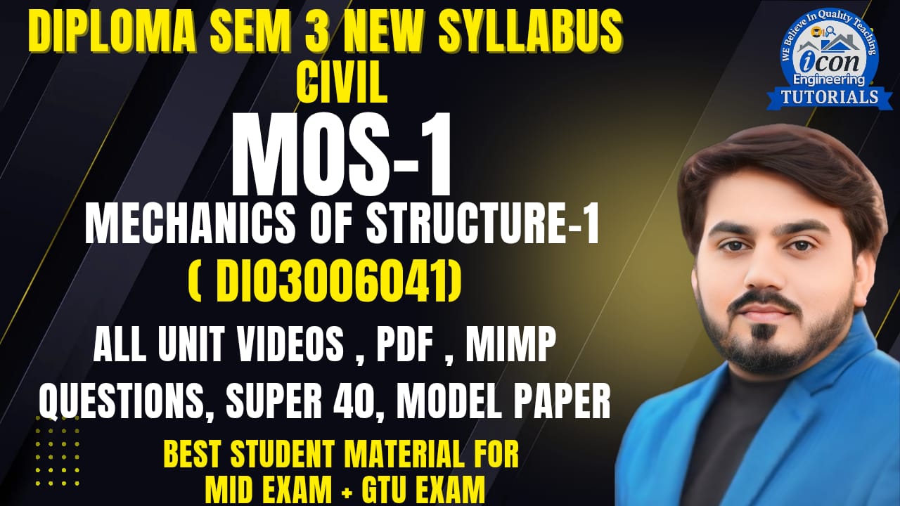 SEM 3 MECHANICS OF STRUCTURES (MOS )(4330602) SEM 3 CIVIL IMP FOR GTU
